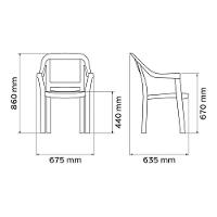 Cadeira Tramontina Miami Em Polipropileno Branco Com Tela Camurça Tramontina - 6
