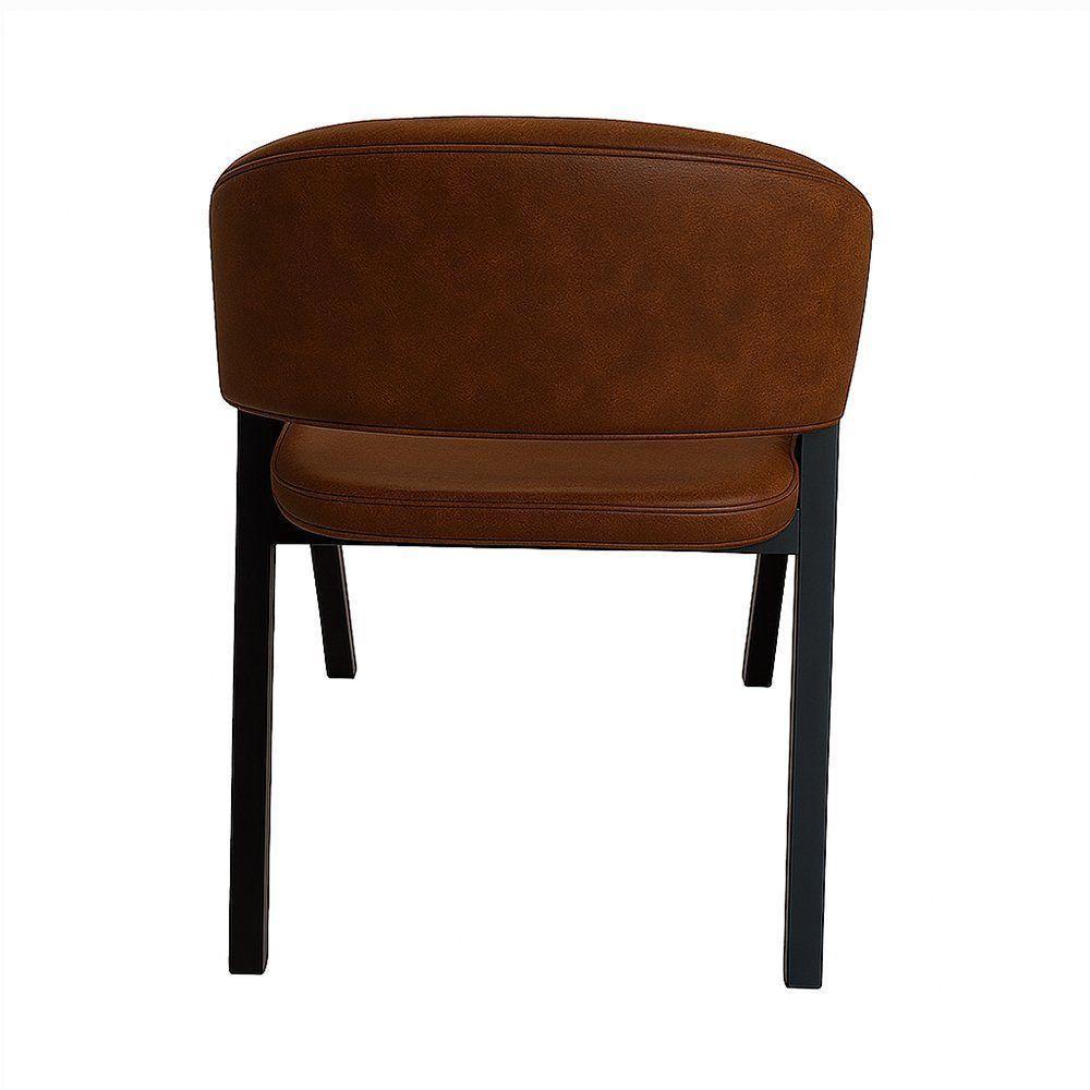 Cadeira De Jantar Antonella Corino Estilo Poltrona Com Pés Preto - 7 Decor Wisky - 2