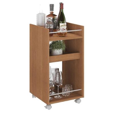 Carrinho Bar 3 Prateleiras E Rodizios 74x40 Cm 4628 Arly Cinamomo