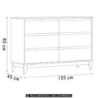Cômoda Para Quarto 125cm 6 Gavetas Solvi Off White/freijó F07 - Mpozenato