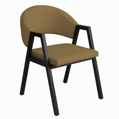 Cadeira De Jantar Antonella Corino Estilo Poltrona Com Pés Preto - 7 Decor Marrom