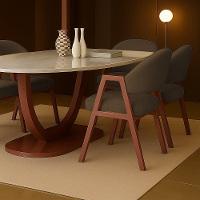 Cadeira De Jantar Antonella Veludo Estilo Poltrona Com Pés Rosê - 7 Decor Marrom - 2