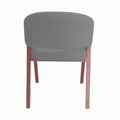 Cadeira De Jantar Antonella Veludo Estilo Poltrona Com Pés Rosê - 7 Decor Cinza Escuro