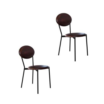Cadeira Vintage Elipse Fixa Com 4 Pés 430x535x860 Mm Com 2 Unidade Courino Café