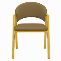 Cadeira De Jantar Antonella Corino Estilo Poltrona Com Pés Dourado - 7 Decor Marrom - 3