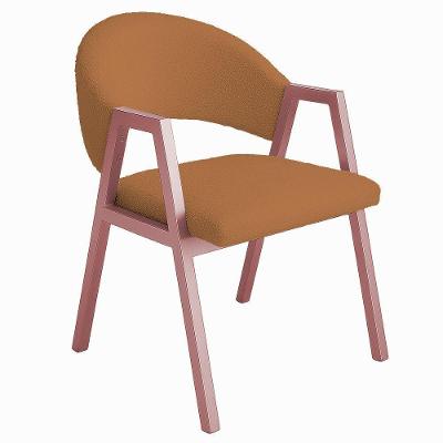 Cadeira De Jantar Antonella Veludo Estilo Poltrona Com Pés Rosê - 7 Decor Terracota