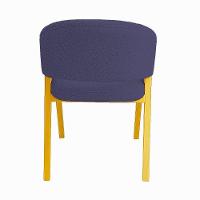 Cadeira De Jantar Antonella Veludo Estilo Poltrona Com Pés Dourado - 7 Decor Azul Marinho - 3