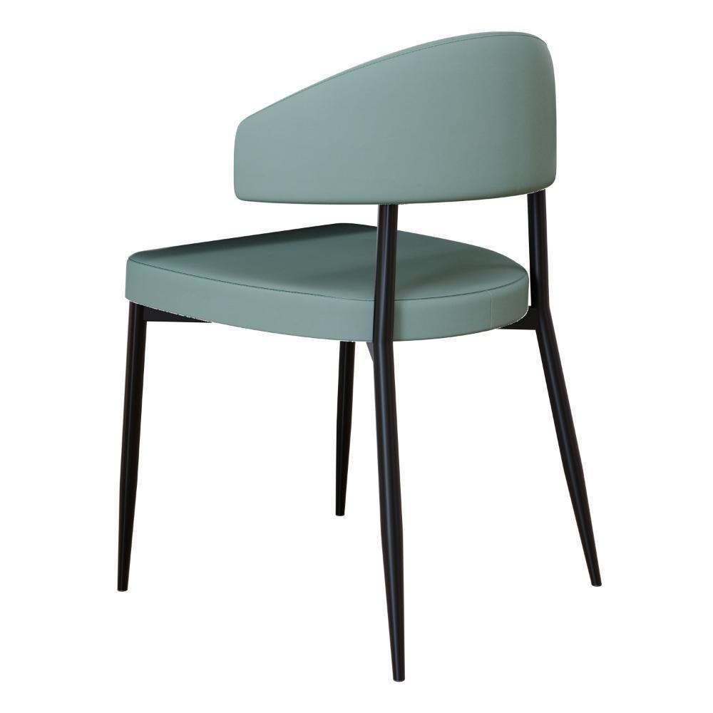 Conjunto 2 Cadeiras De Jantar Revestimento Sintético Bless Estr. Preta Courino Urano Verde Sálvia - 5