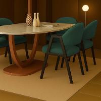 Cadeira De Jantar Antonella Veludo Estilo Poltrona Com Pés Preto - 7 Decor Verde Escuro - 2