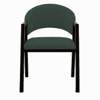 Cadeira De Jantar Antonella Veludo Estilo Poltrona Com Pés Preto - 7 Decor Verde Escuro - 3