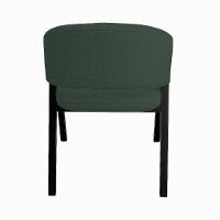 Cadeira De Jantar Antonella Veludo Estilo Poltrona Com Pés Preto - 7 Decor Verde Escuro