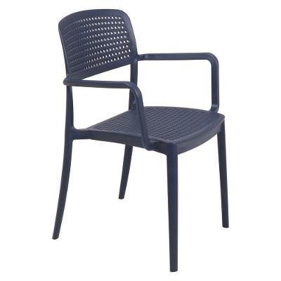 Cadeira Tramontina Serena Em Polipropileno Azul Navy Com Braços Tramontina