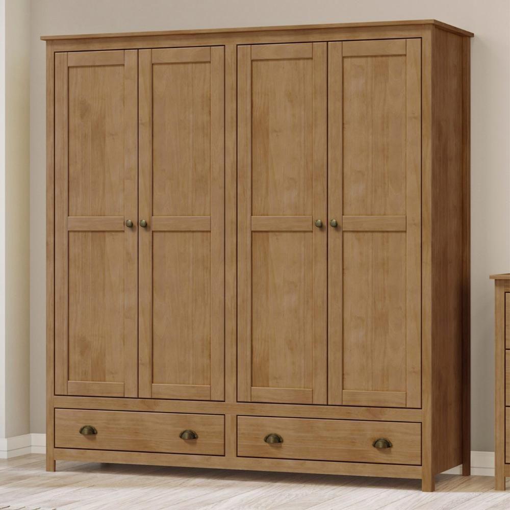 Guarda Roupa Casal 176cm 4 Portas 2 Gavetas Lázio Freijó F07 - Mpozenato - 1