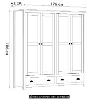 Guarda Roupa Casal 176cm 4 Portas 2 Gavetas Lázio Freijó F07 - Mpozenato - 2