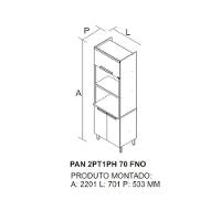 Paneleiro 3 Portas Nicho Para 2 Fornos New Porto - Itatiaia - 2