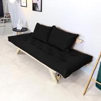 Sofá Japão Futon Sarja Madeira Sem Pintura - Preto - 5