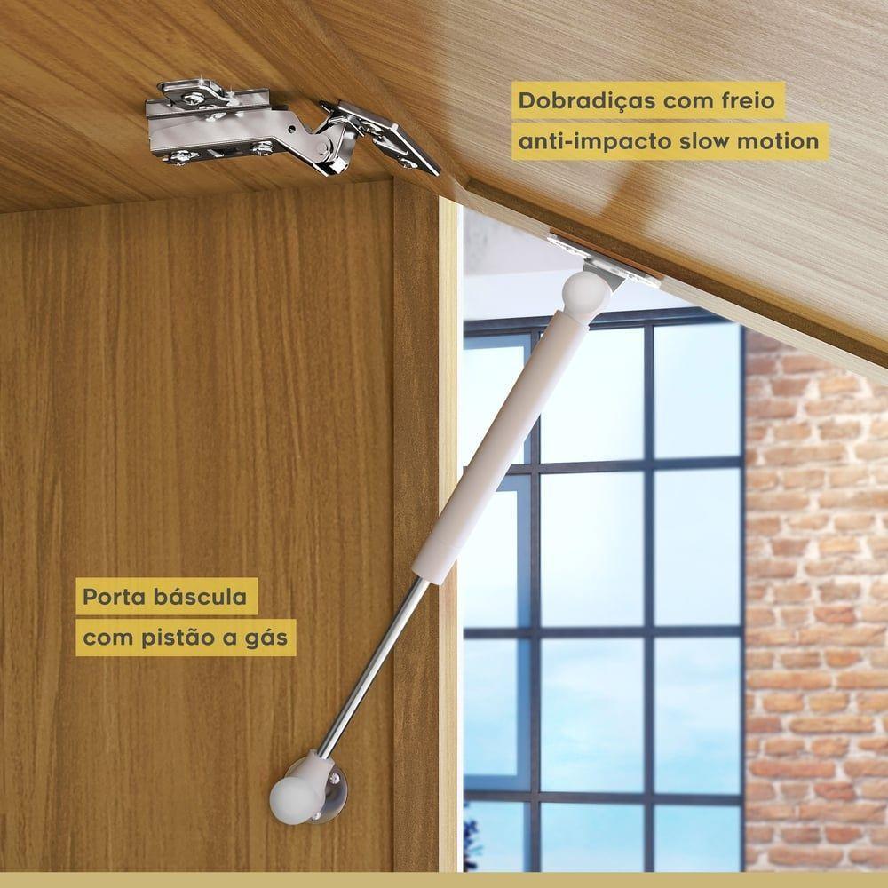 Paneleiro Torre Quente 1 Porta 3 Gavetas Imperatriz Nesher Móveis Freijó-off White - 6