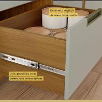 Paneleiro Torre Quente 1 Porta 3 Gavetas Imperatriz Nesher Móveis Freijó-off White - 3