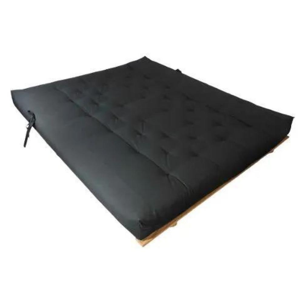 Futon Casal King Oriental Preto Madeira Nobre - 4