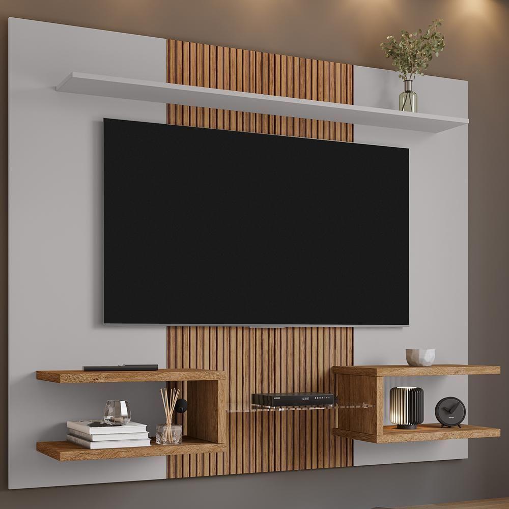 Painel Suspenso TV 55 Polegadas 163 Cm Atlas Bechara Off White Cinamomo - 2