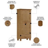 Guarda Roupa Solteiro 82cm 2 Portas 1 Gaveta Renzo Freijó F07 - Mpozenato