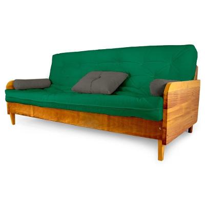 Sofá Cama Paris Sarja Verde Bandeira Madeira Maciça Alto Padrão