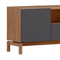 Rack TV 50 Polegadas 180cm 2 Portas 1 Gaveta Soleil Tauari Grafite F07 - Mpozenato - 5