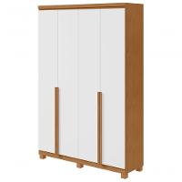 Guarda-roupas 4 Portas 2 Gavetas 100% Mdf Alonzo Sem Espelho E Com Pés - Lopas Amendoa Clean/branco - 1