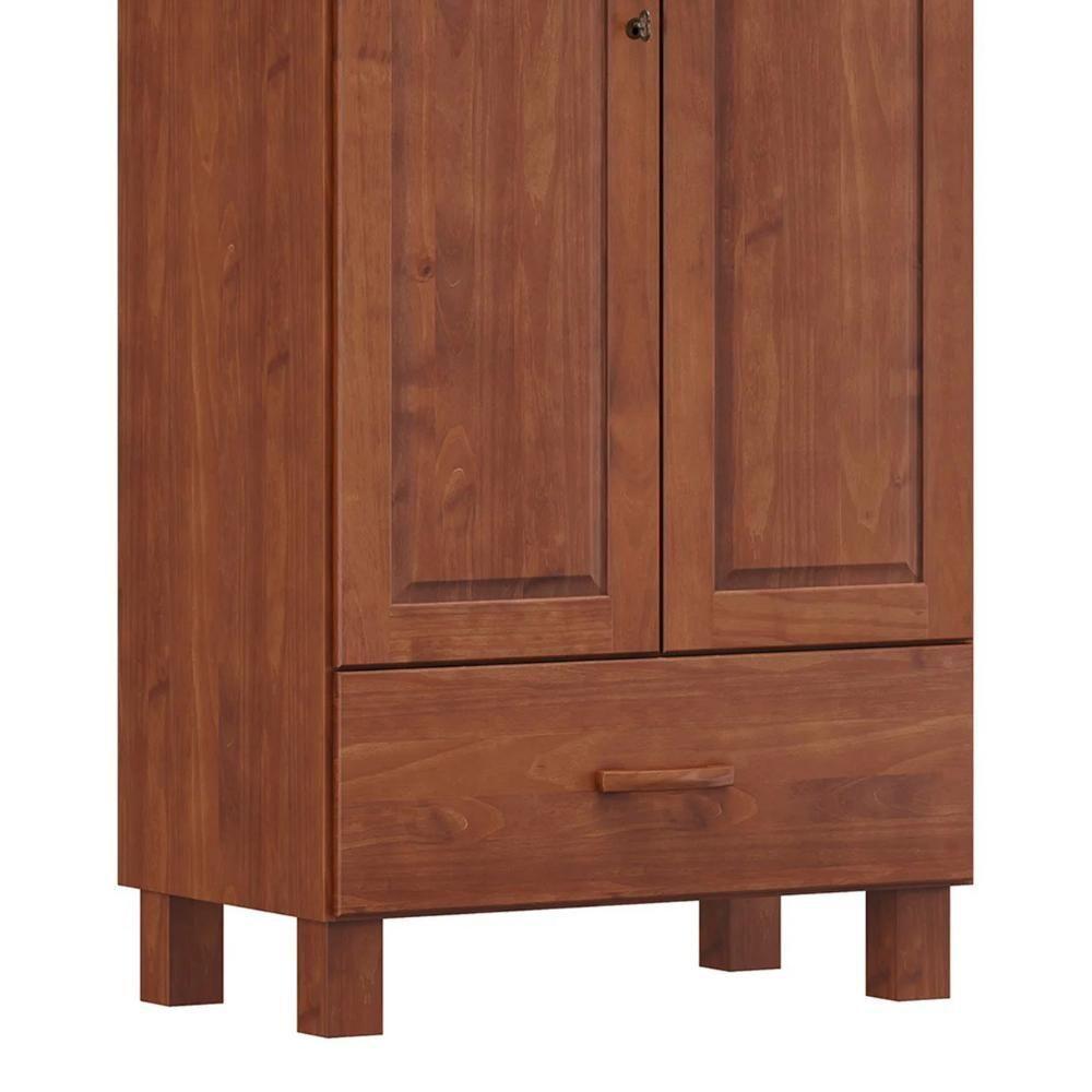 Guarda Roupa Solteiro 82cm 2 Portas 1 Gaveta Renzo Imbuia F07 - Mpozenato - 7
