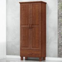 Guarda Roupa Solteiro 82cm 2 Portas 1 Gaveta Renzo Imbuia F07 - Mpozenato - 1