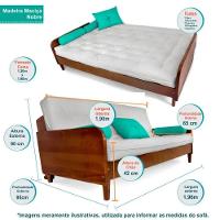 Sofá Cama Paris Sarja Madeira Nobre Imbuia - Goiaba - 5