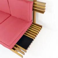 Sofá 2 Lugares Xangai Madeira Nobre Goiaba Sala Moderna - 2