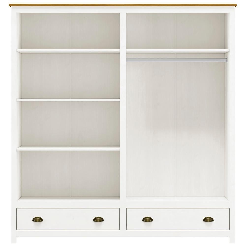 Guarda Roupa Casal 176cm 4 Portas 2 Gavetas Lázio Branco/freijó F07 - Mpozenato - 5