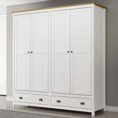 Guarda Roupa Casal 176cm 4 Portas 2 Gavetas Lázio Branco/freijó F07 - Mpozenato