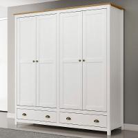 Guarda Roupa Casal 176cm 4 Portas 2 Gavetas Lázio Branco/freijó F07 - Mpozenato - 1