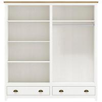 Guarda Roupa Casal 176cm 4 Portas 2 Gavetas Lázio Branco/freijó F07 - Mpozenato - 5