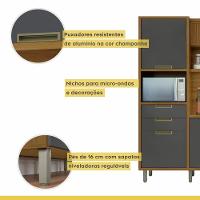 Cozinha Compacta 6 Portas 2 Gavetas Loft Imperatriz Nesher Móveis Amadeirado Freijó/grafite - 7