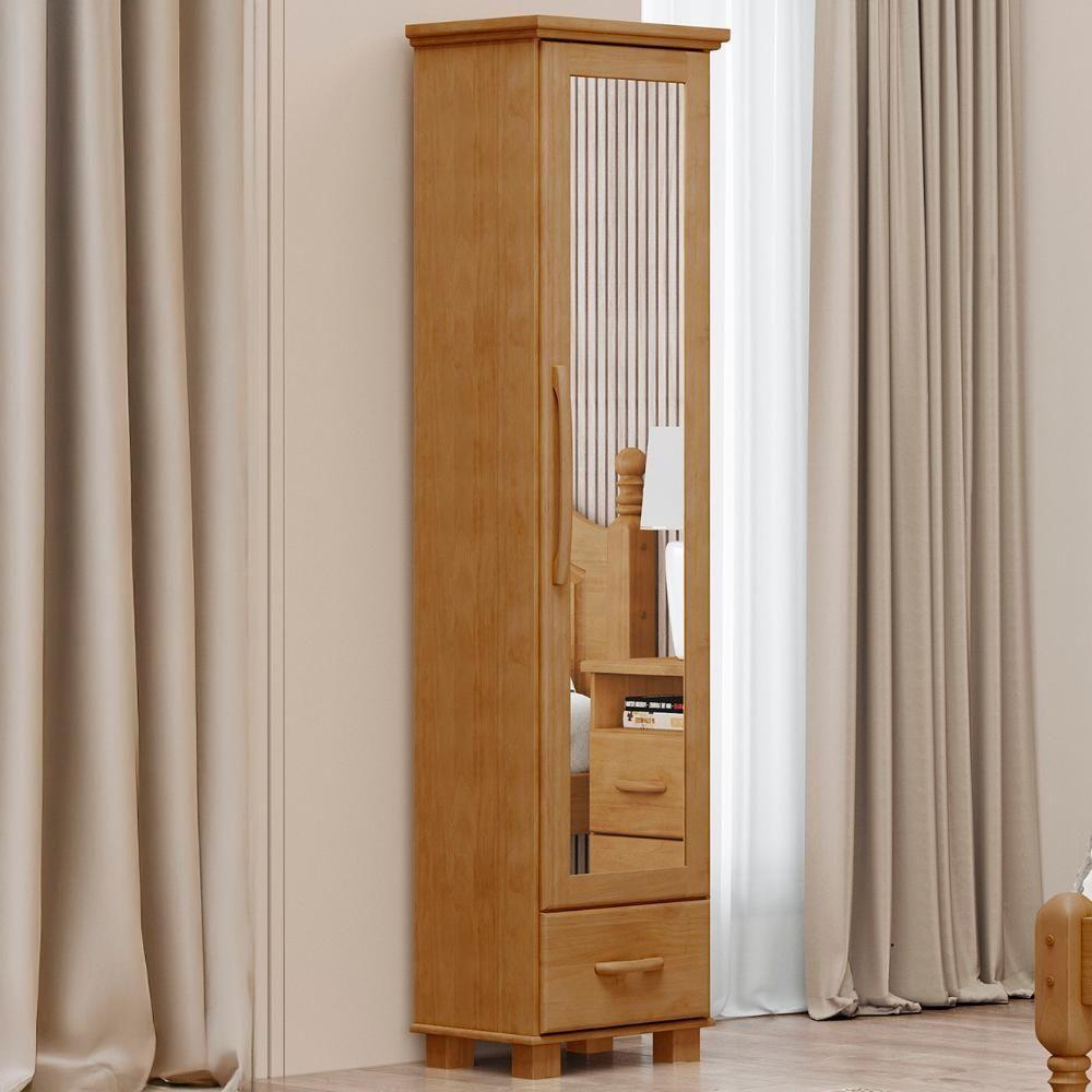 Sapateira De Madeira 47cm 1 Porta Com Espelho Eduarda Freijó F07 - Mpozenato - 1