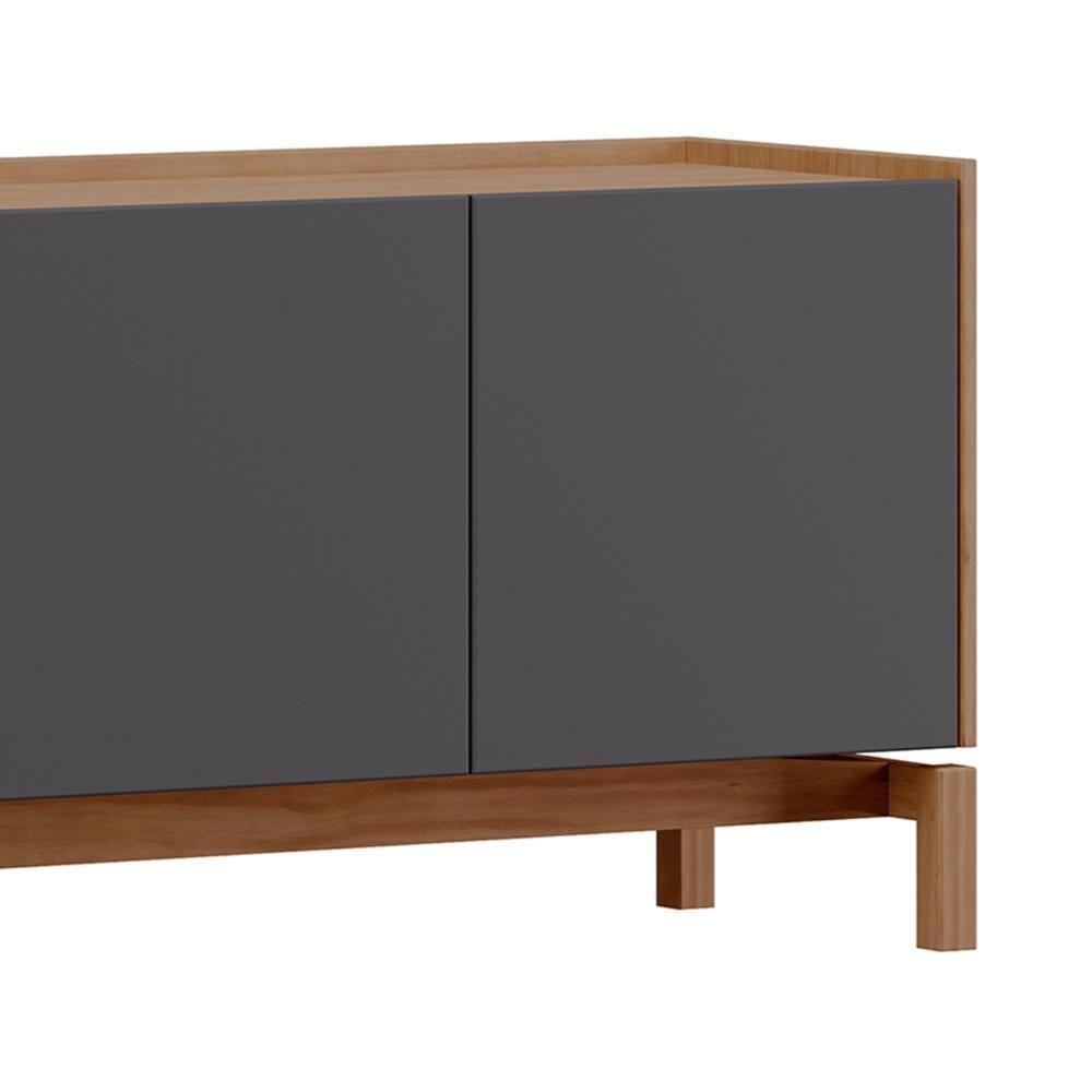 Rack TV 50 Polegadas 180cm 2 Portas 2 Gavetas Soleil Tauari Grafite F07 - Mpozenato - 6