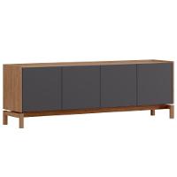 Rack TV 50 Polegadas 180cm 2 Portas 2 Gavetas Soleil Tauari Grafite F07 - Mpozenato - 2