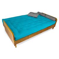 Sofá Cama Paris Sarja Azul Tiffany Madeira Maciça Alto Padrão - 3