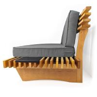 Sofá 3 Lugares Madeira Nobre Maciça Xangai Sala Moderna Cinza - 6