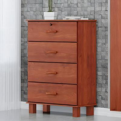 Cômoda Para Quarto 79cm 4 Gavetas Pé Madeira Renzo Imbuia F07 - Mpozenato