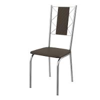 Kit 2 Cadeiras Cromada Sala Jantar 2C076CR Corino Kappesberg Marrom - 5