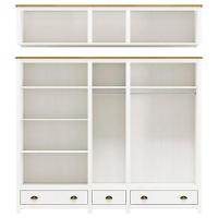 Guarda Roupa Casal 221cm 10 Portas 3 Gavetas Lázio Branco/freijó F07 - Mpozenato