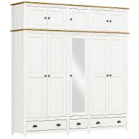 Guarda Roupa Casal 221cm 10 Portas 3 Gavetas Lázio Branco/freijó F07 - Mpozenato - 5