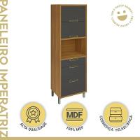 Paneleiro 2 Portas 3 Gavetas Imperatriz Nesher Móveis Freijó-grafite - 3