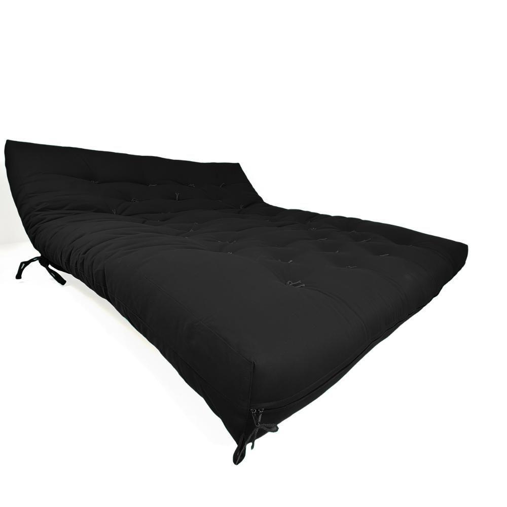 Sofa Cama Futon Oriental King Preto Acquablock Madeira Maciça Pinus Natural Sem Pintura - 2