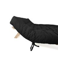 Sofa Cama Futon Oriental King Preto Acquablock Madeira Maciça Pinus Natural Sem Pintura