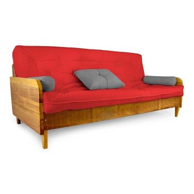 Sofá Cama Paris Acquablock Vermelho Em Madeira Maciça Alto Padrão
